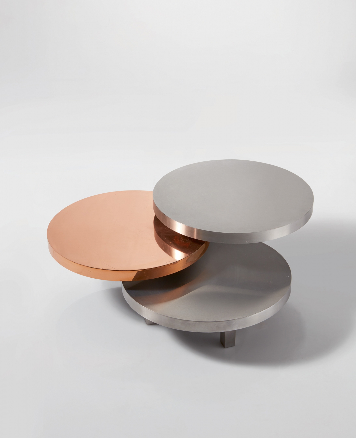 AVAILABLE Maria Pergay,&amp;nbsp;Table &amp;Eacute;ventail / Three-tiered Table, 1968